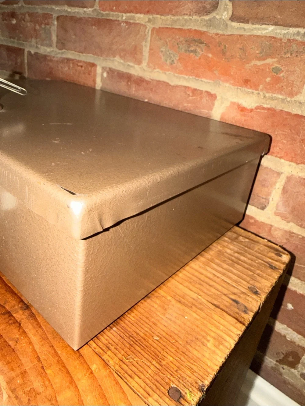 Metal Cash Box with White Handle